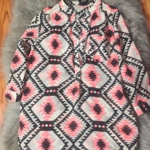 Pink color block blouse